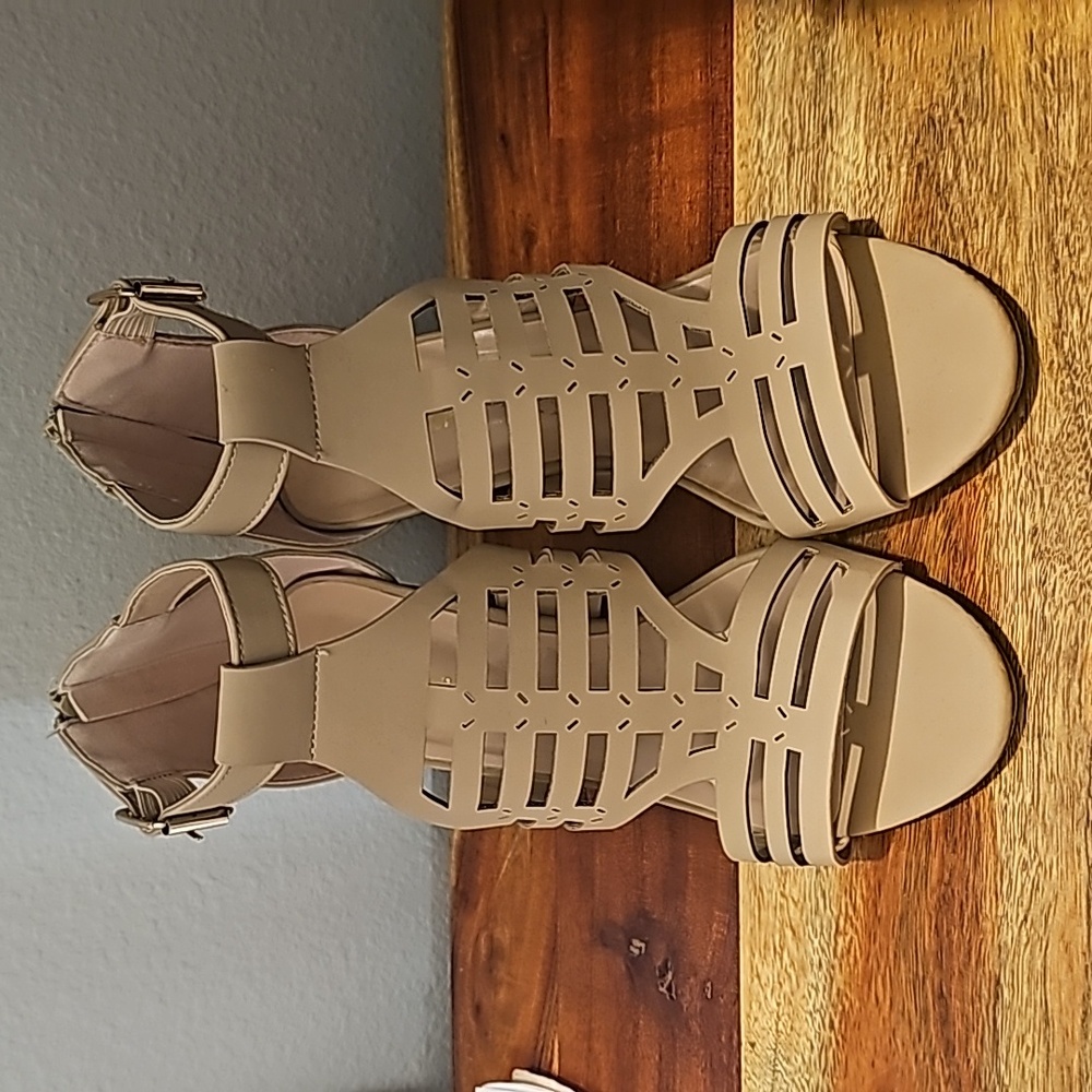 Neutral,  back zip up heels